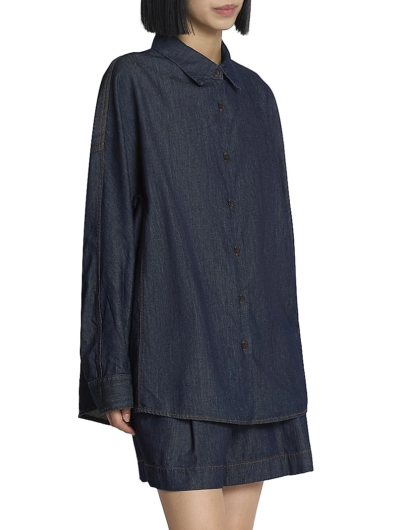 Casio Denim Oversized Button-Front Shirt