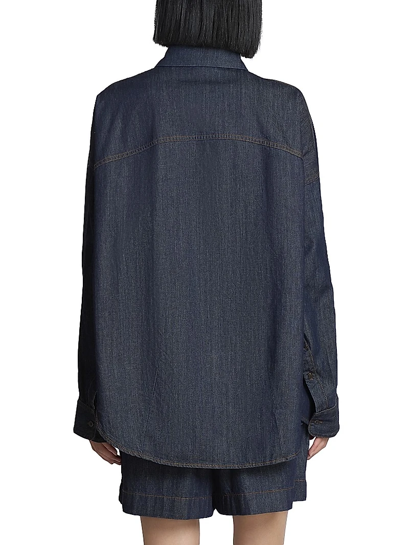 Casio Denim Oversized Button-Front Shirt