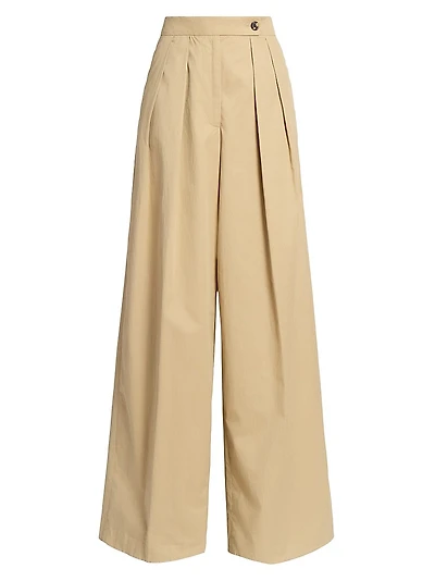 Pamplona Pleat-Front High-Waisted Wide-Leg Pants