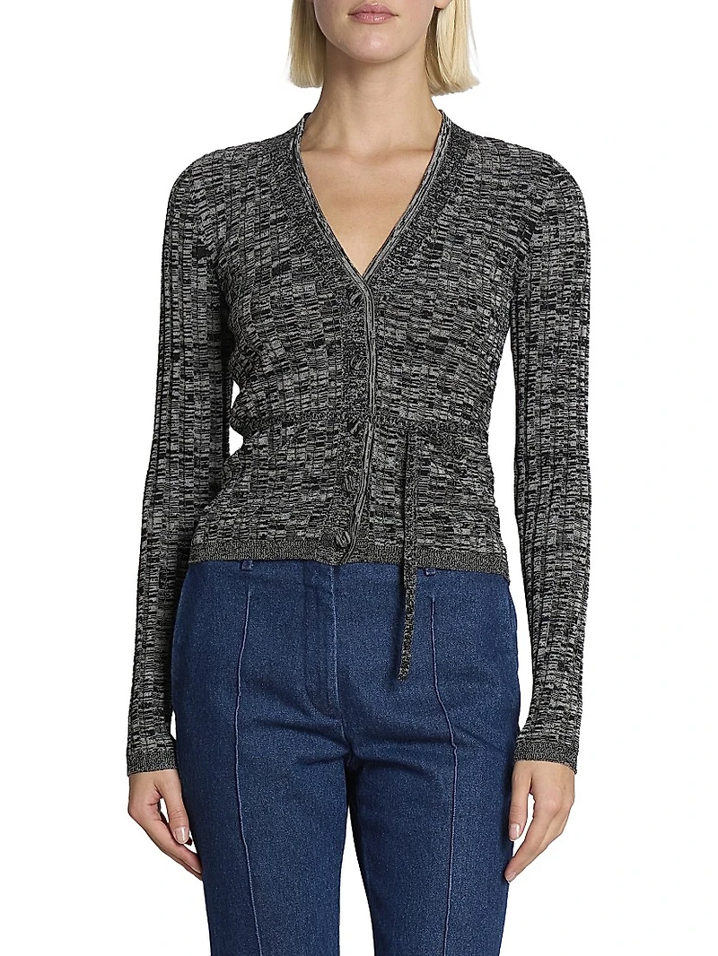 Torvi Ribbed Cotton Tie-Waist Cardigan