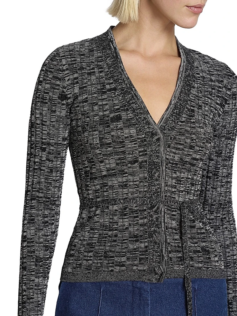 Torvi Ribbed Cotton Tie-Waist Cardigan