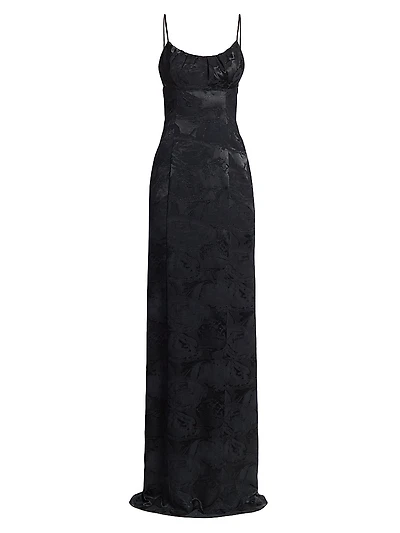 Dirios Floral Jacquard Maxi Dress