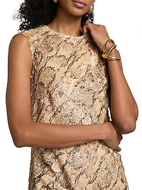 Depal Snakeskin Print Column Gown