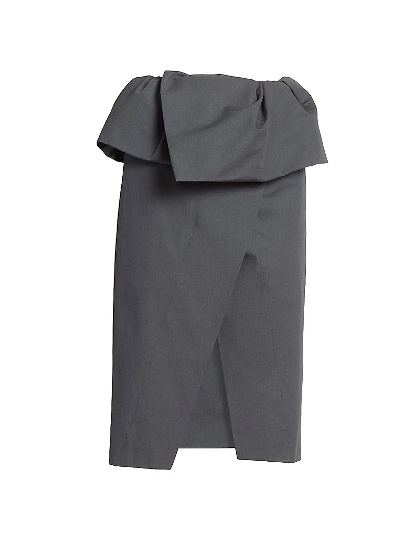 Santi Asymmetric Foldover Knee-Length Skirt