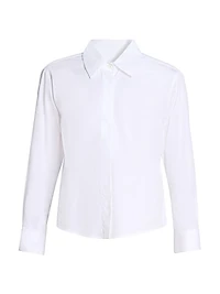 Clavini Poplin Button-Front Shirt