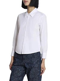 Clavini Poplin Button-Front Shirt