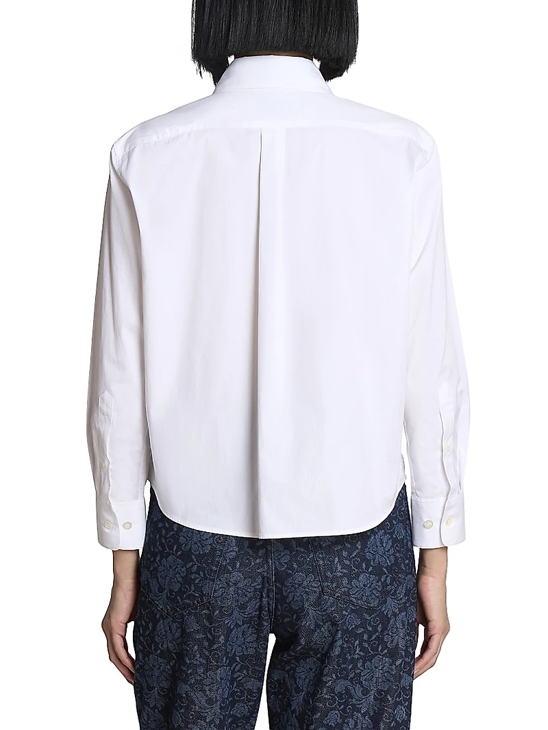Clavini Poplin Button-Front Shirt