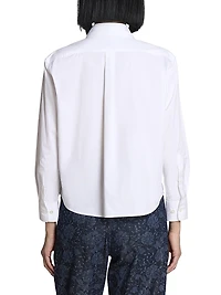 Clavini Poplin Button-Front Shirt
