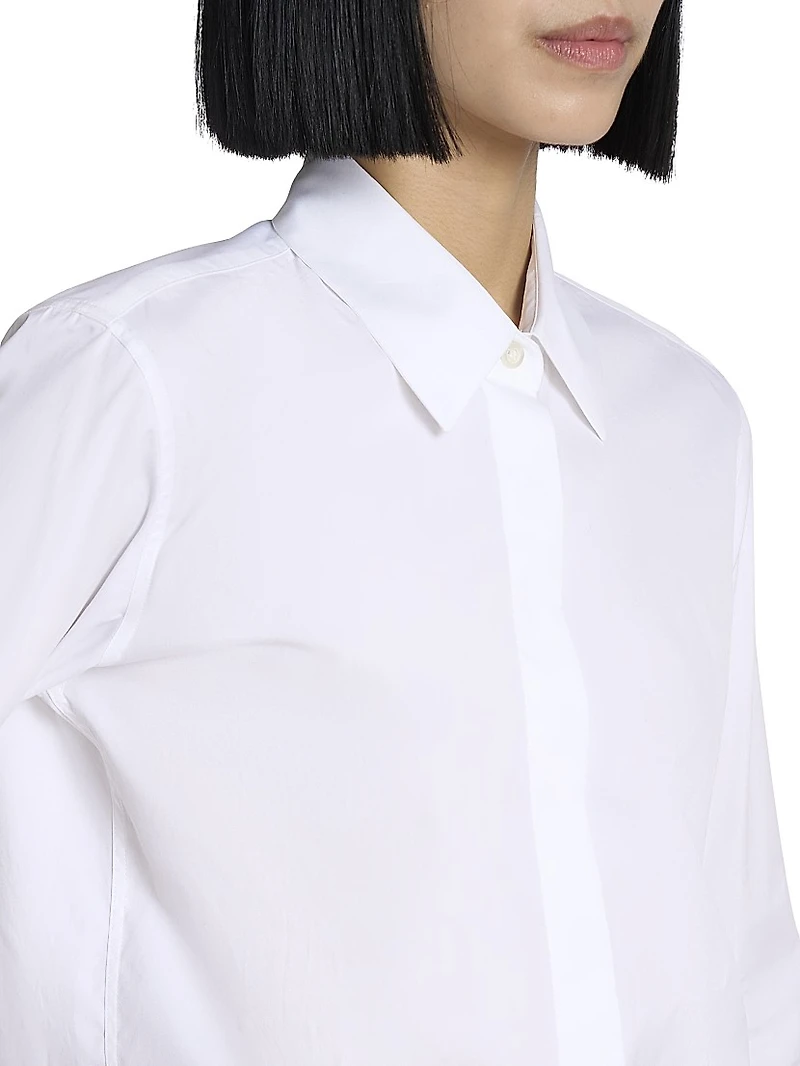 Clavini Poplin Button-Front Shirt