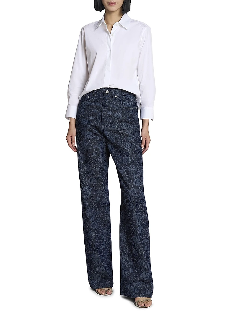 Clavini Poplin Button-Front Shirt