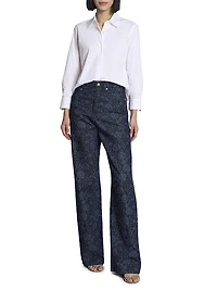 Clavini Poplin Button-Front Shirt