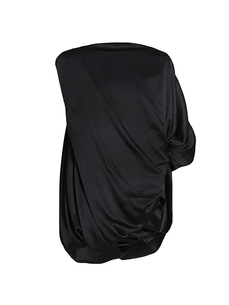 Calant Draped Stretch-Silk Top
