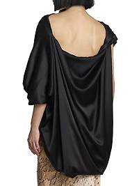 Calant Draped Stretch-Silk Top