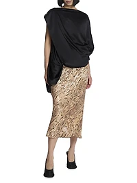 Calant Draped Stretch-Silk Top