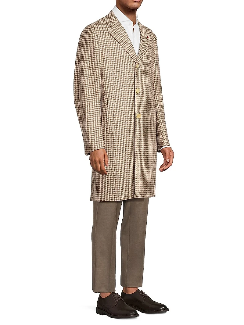 Houndstooth Italian Cashmere Coat