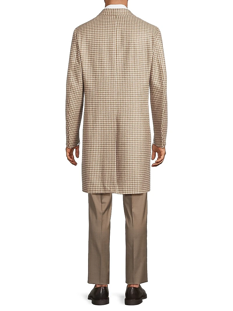 Houndstooth Italian Cashmere Coat