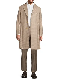 Houndstooth Italian Cashmere Coat