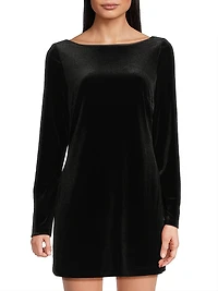 Genevieve Back Cut Out Velvet Minidress
