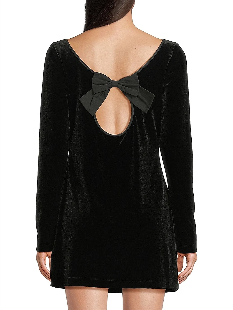Genevieve Back Cut Out Velvet Minidress