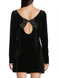 Genevieve Back Cut Out Velvet Minidress