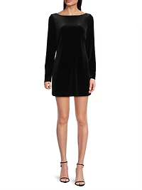 Genevieve Back Cut Out Velvet Minidress