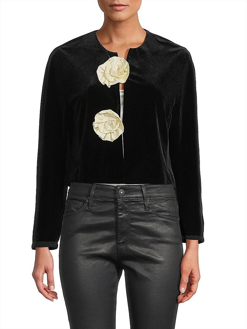 Javiera Rosette Velvet Jacket
