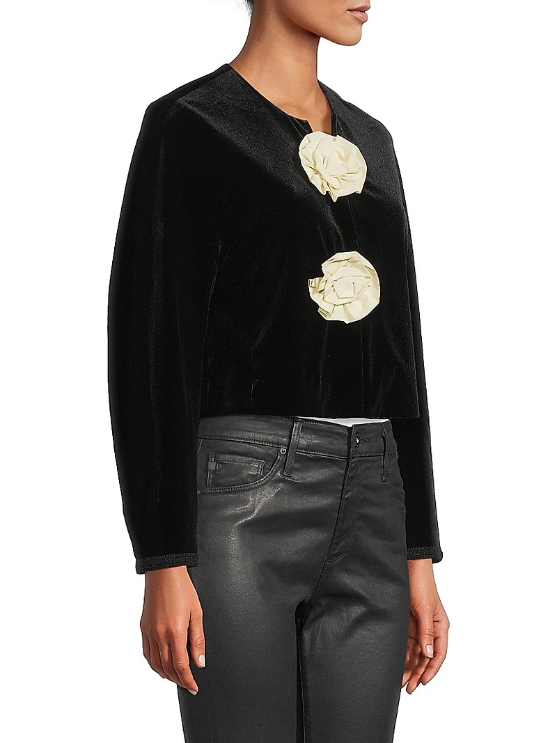 Javiera Rosette Velvet Jacket