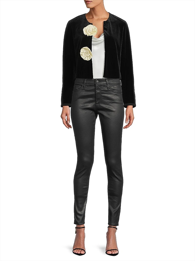 Javiera Rosette Velvet Jacket