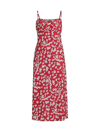 Leo Floral Keyhole Midi-Dress