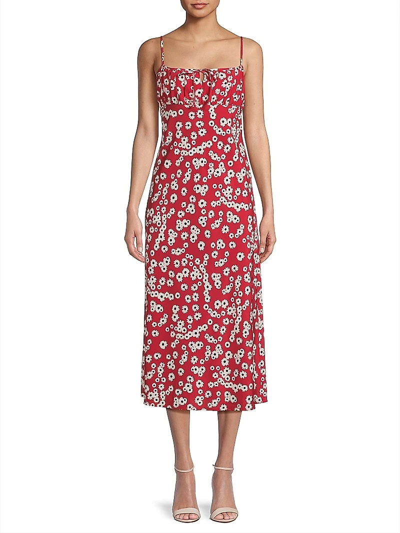 Leo Floral Keyhole Midi-Dress