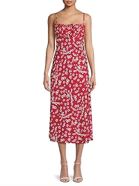 Leo Floral Keyhole Midi-Dress
