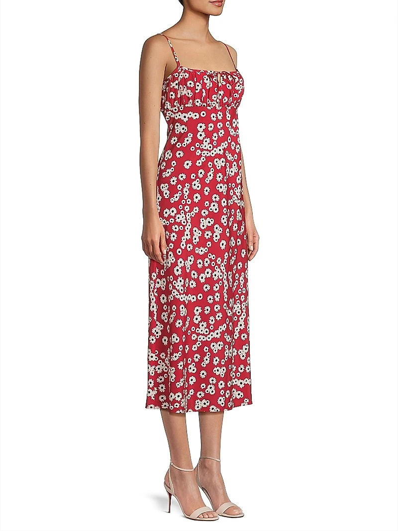 Leo Floral Keyhole Midi-Dress