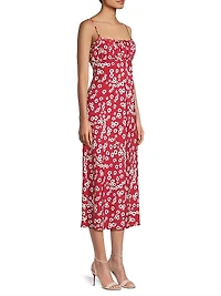Leo Floral Keyhole Midi-Dress