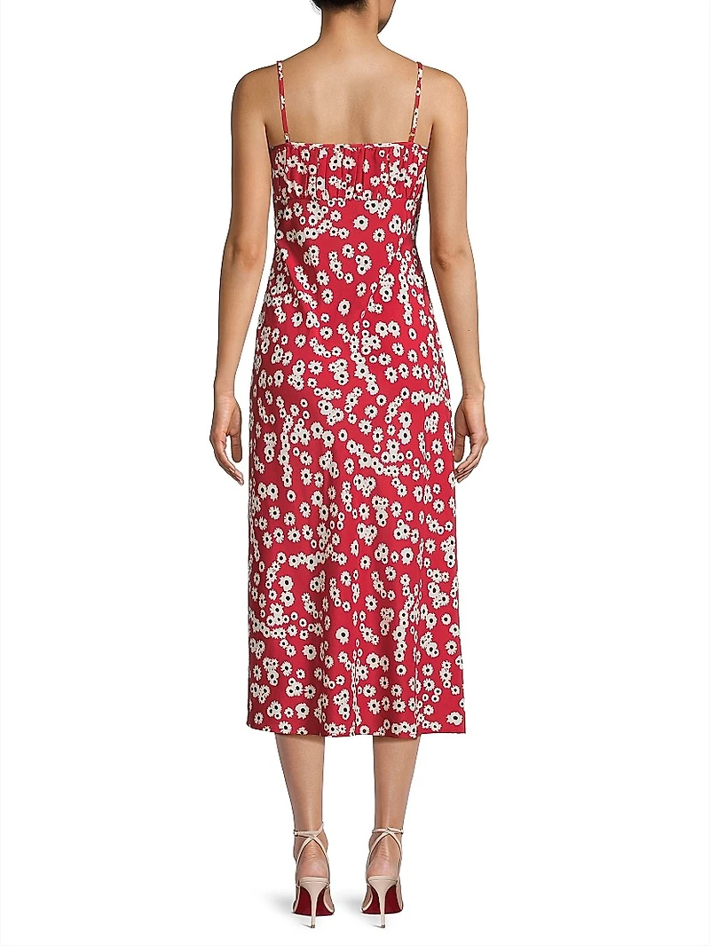 Leo Floral Keyhole Midi-Dress