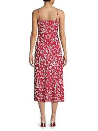 Leo Floral Keyhole Midi-Dress