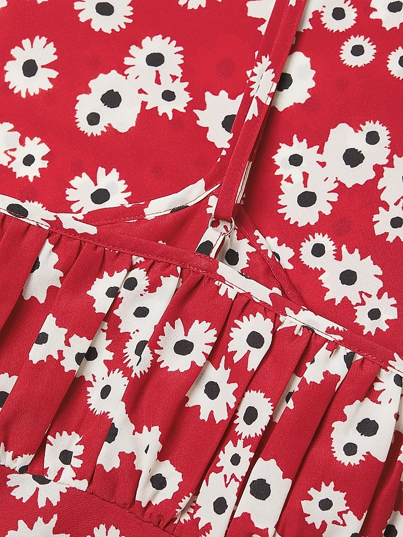 Leo Floral Keyhole Midi-Dress