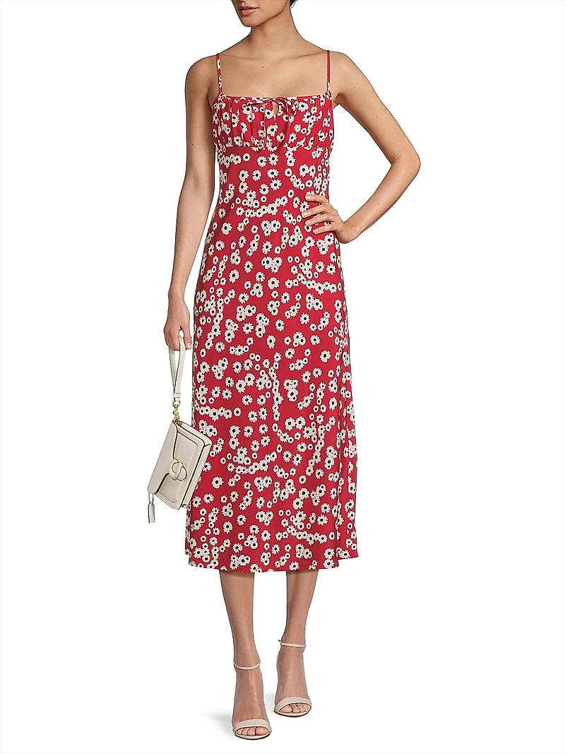 Leo Floral Keyhole Midi-Dress