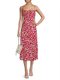 Leo Floral Keyhole Midi-Dress