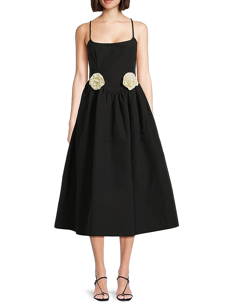 Neroni Rosette-Waist Midi Dress