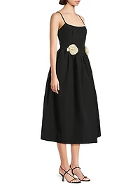 Neroni Rosette-Waist Midi Dress