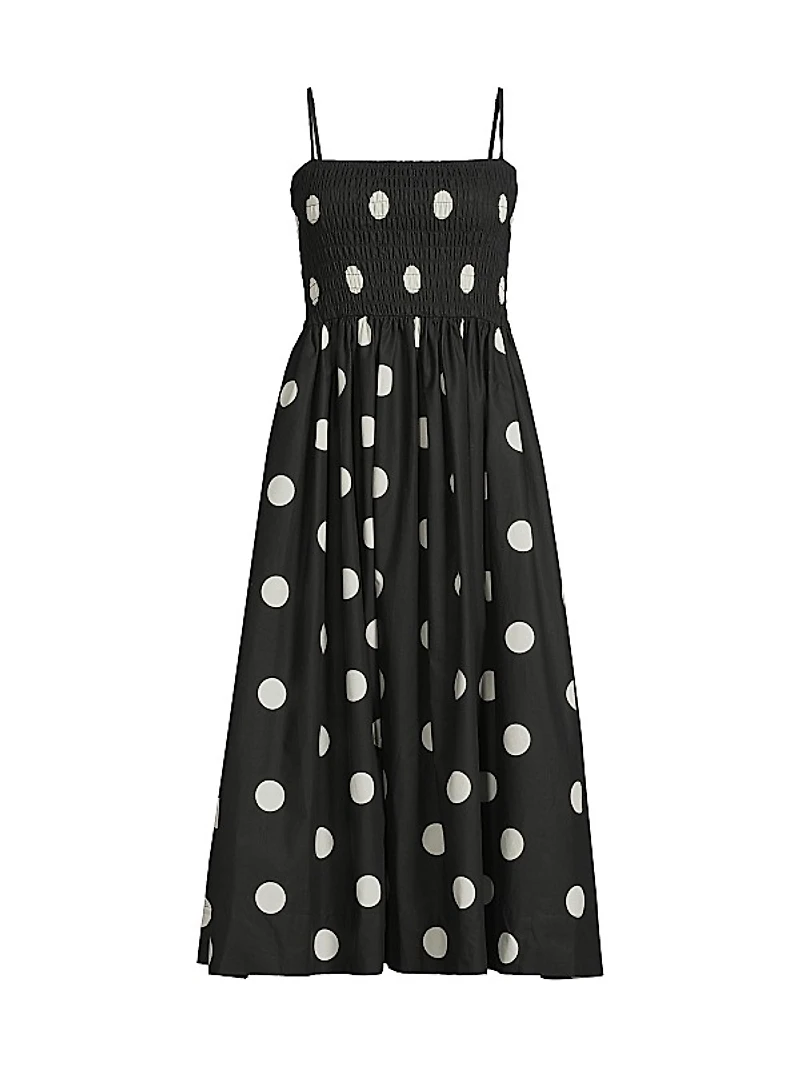 Mael Polka Dot A-Line Midi-Dress