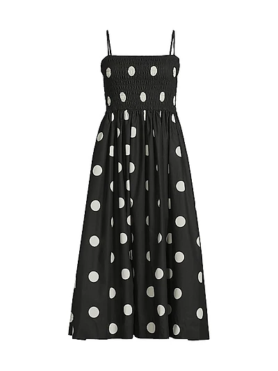 Mael Polka Dot A-Line Midi-Dress