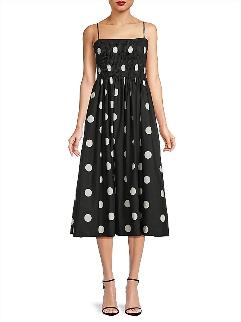 Mael Polka Dot A-Line Midi-Dress