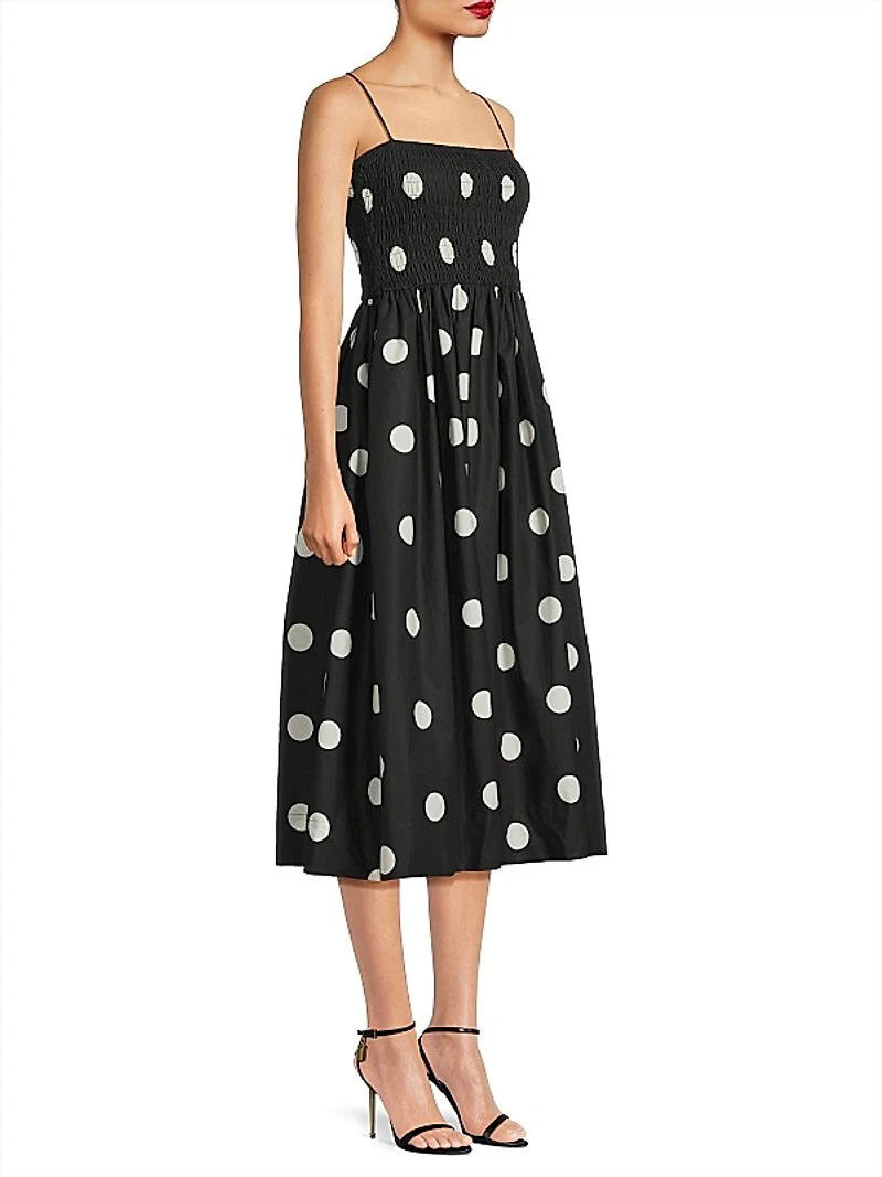 Mael Polka Dot A-Line Midi-Dress