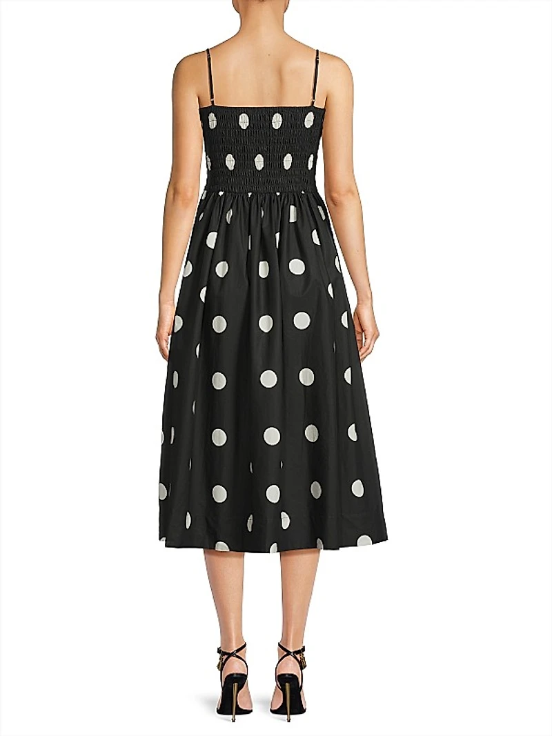 Mael Polka Dot A-Line Midi-Dress