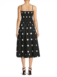 Mael Polka Dot A-Line Midi-Dress