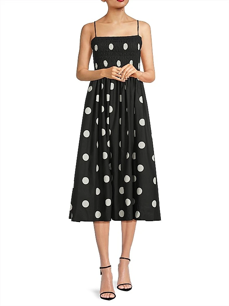 Mael Polka Dot A-Line Midi-Dress