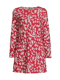 Patrice Floral A-Line Long-Sleeve Minidress