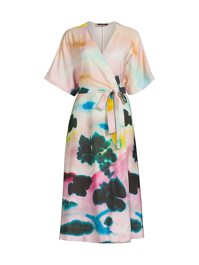Akiko Printed Cotton Silk Twill Dress