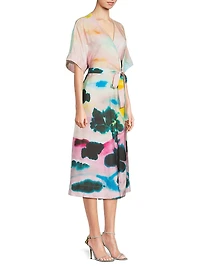 Akiko Printed Cotton Silk Twill Dress
